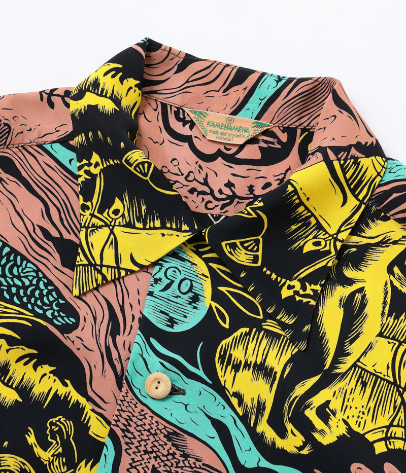 SS39673 / SUN SURF SPECIAL EDITION HAWAIIAN SHIRT “GAUGUIN WOODCUT MYSTIC” (SHORT SLEEVE)