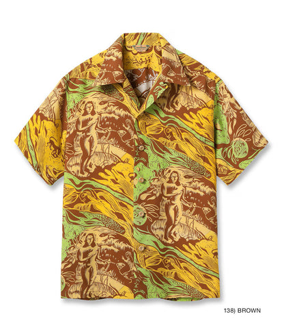 SS39673 / SUN SURF SPECIAL EDITION HAWAIIAN SHIRT “GAUGUIN WOODCUT MYSTIC” (SHORT SLEEVE)