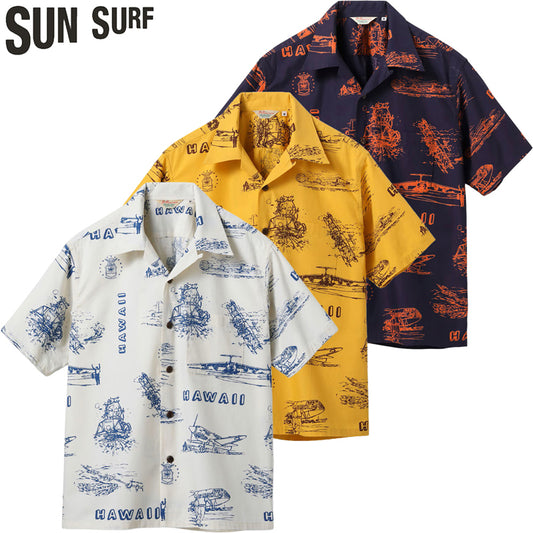 SS39698 / SUNSURF COTTON BROAD COTTON BROAD HAWAIIAN SHIRT “ISLAND AVIATION”