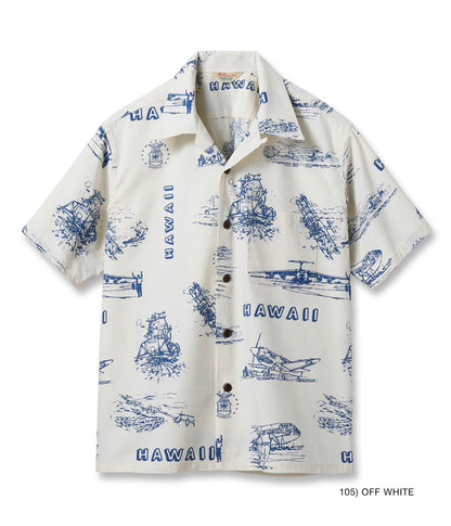 SS39698 / SUNSURF COTTON BROAD COTTON BROAD HAWAIIAN SHIRT “ISLAND AVIATION”