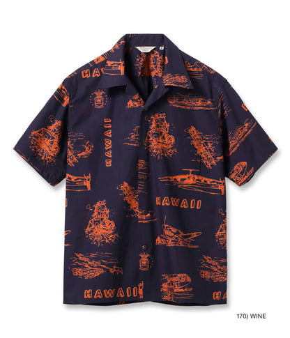 SS39698 / SUNSURF COTTON BROAD COTTON BROAD HAWAIIAN SHIRT “ISLAND AVIATION”
