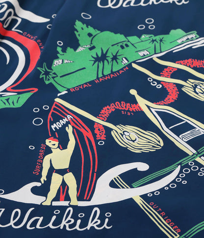 SS39741 / SUN SURF KEONI OF HAWAII HAWAIIAN SHIRT “WAIKIKI SAND” by JOHN MEIGS
