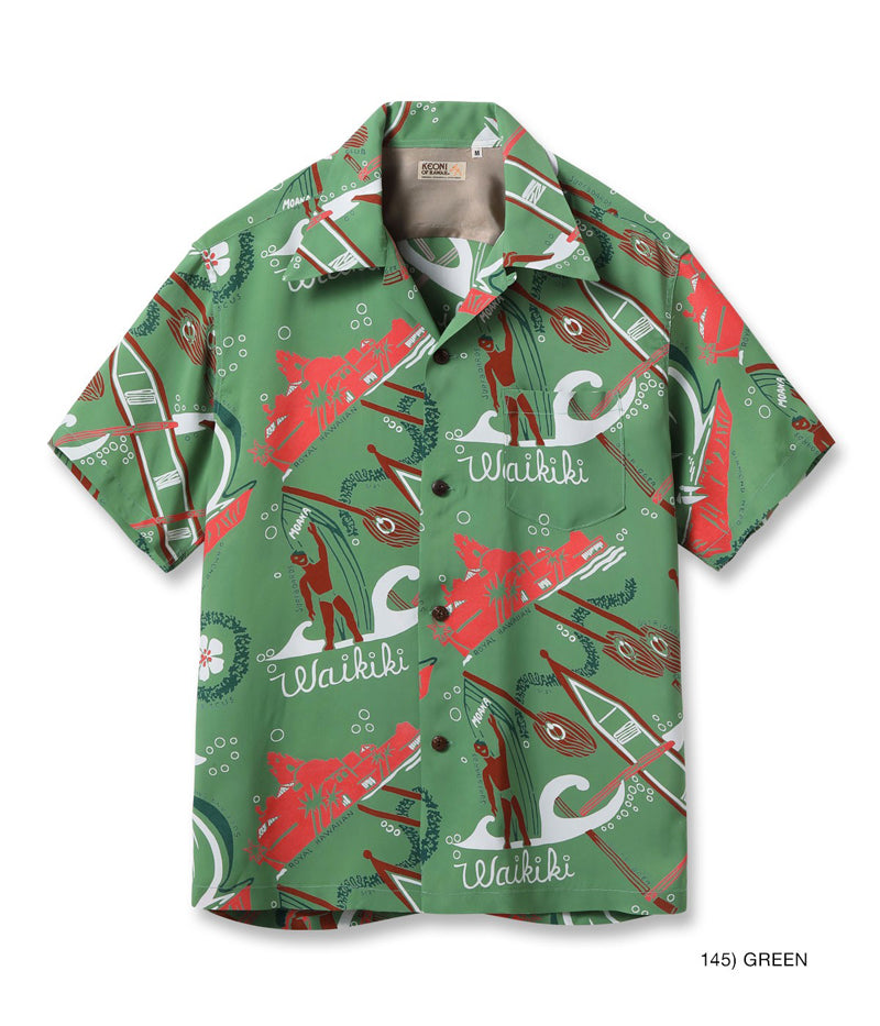 SS39741 / SUN SURF KEONI OF HAWAII HAWAIIAN SHIRT “WAIKIKI SAND” by JOHN MEIGS