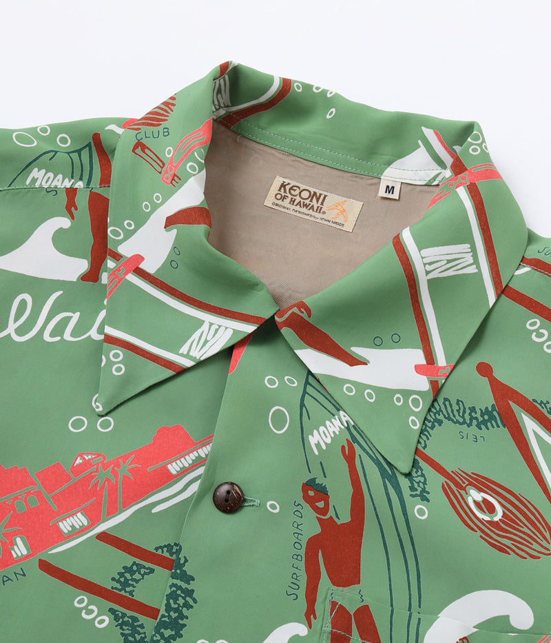 SS39741 / SUN SURF KEONI OF HAWAII HAWAIIAN SHIRT “WAIKIKI SAND” by JOHN MEIGS