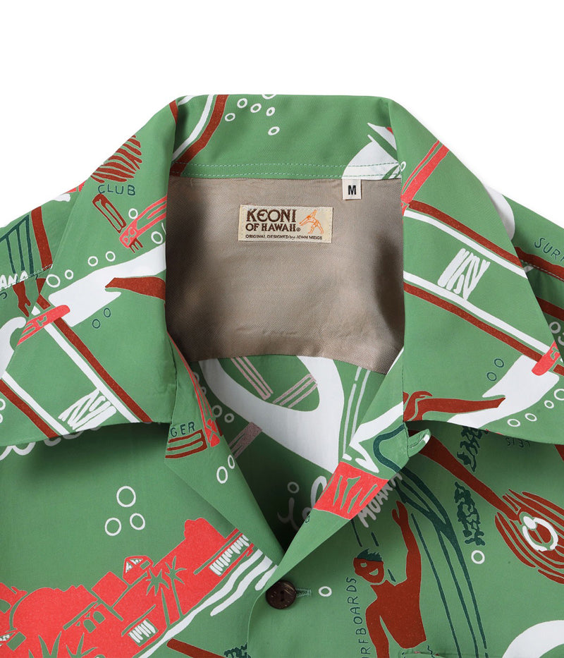 SS39741 / SUN SURF KEONI OF HAWAII HAWAIIAN SHIRT “WAIKIKI SAND” by JOHN MEIGS