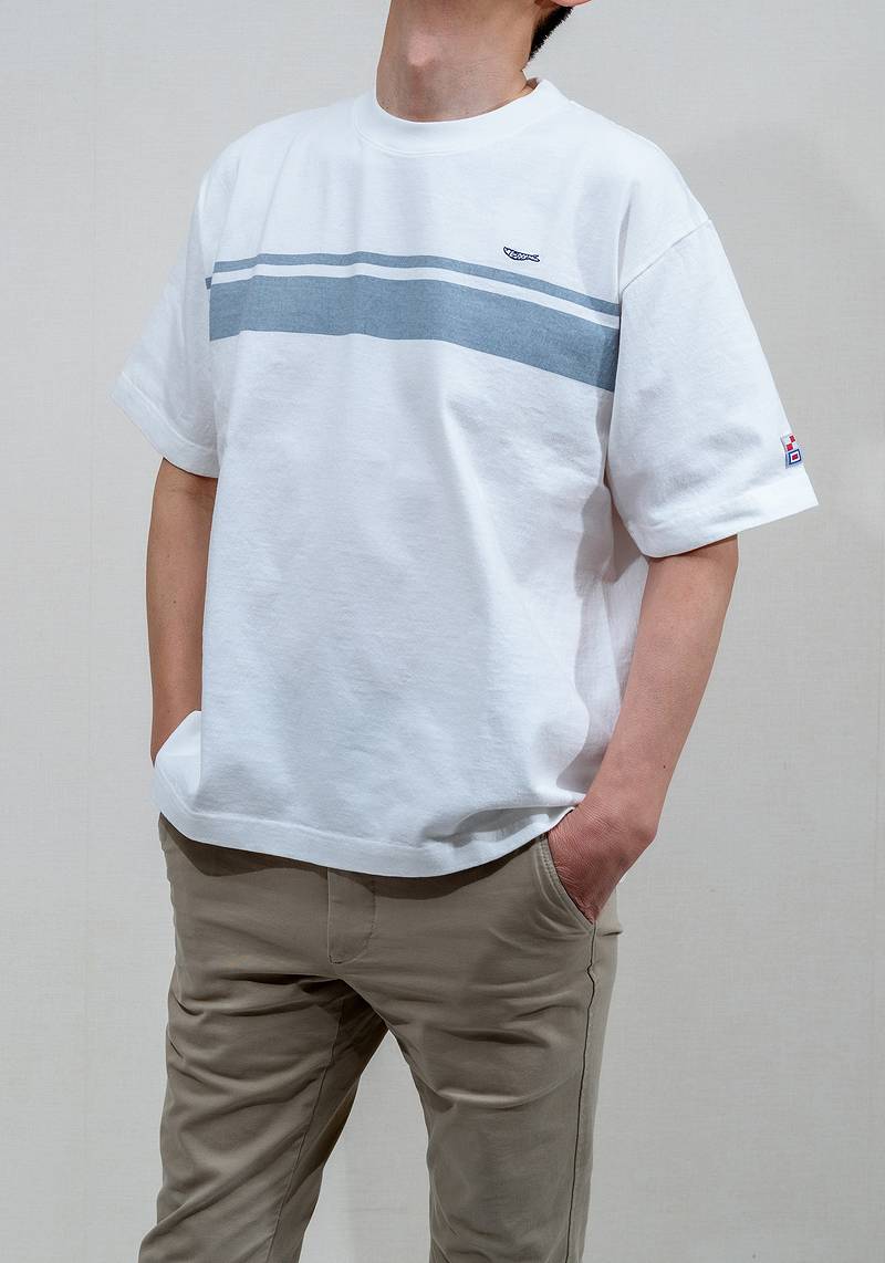 TDT002 / TENRYO DENIM Relax T-Shirt Border – Klaxon Japanese Denim
