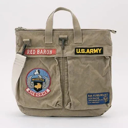 TMA2524 / TOYS McCOY HELMET BAG CANVAS CLOTH SNOOPY "U.S.ARMY AIRBORNE"