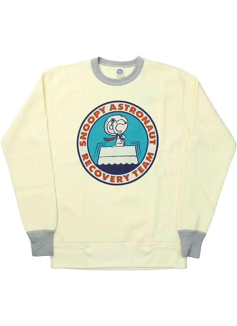 TMC2454 / TOYS McCOY BIG WAFFLE CREW NECK SHIRT "SNOOPY ASTRONAUT RECOVERY TEAM"