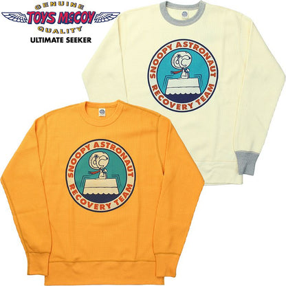 TMC2454 / TOYS McCOY BIG WAFFLE CREW NECK SHIRT "SNOOPY ASTRONAUT RECOVERY TEAM"