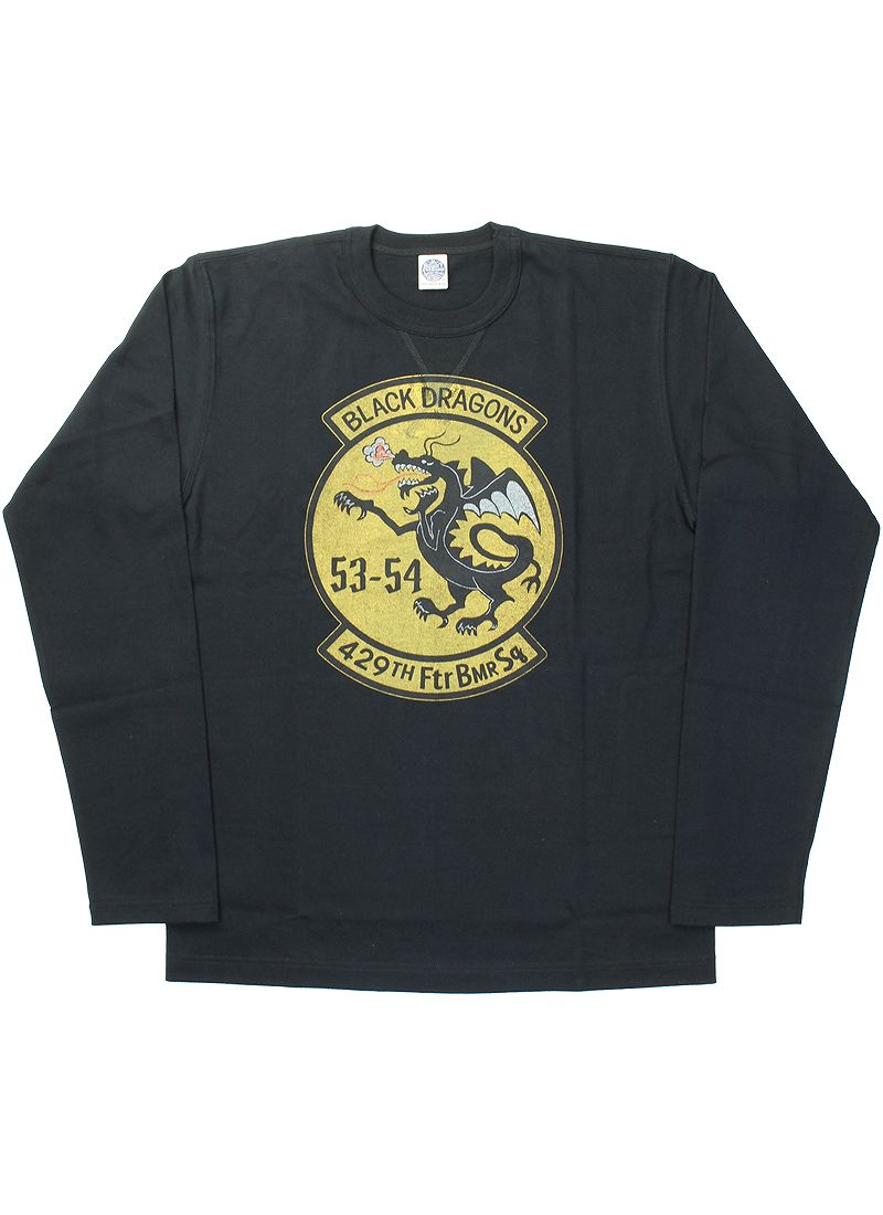 TMC2459 / TOYS McCOY MILITARY LONG SLEEVE TEE 429TH FTR BMR SQ " BLACK DRAGONS "