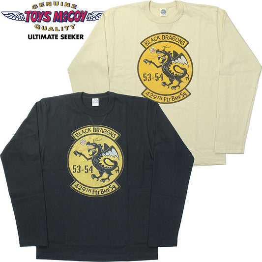 TMC2459 / TOYS McCOY MILITARY LONG SLEEVE TEE 429TH FTR BMR SQ " BLACK DRAGONS "