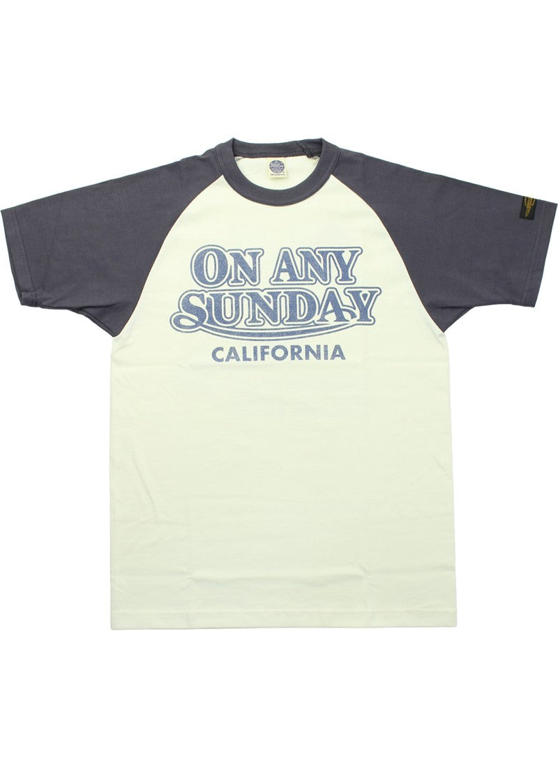 TMC2511 / TOYS McCOY ON ANY SUNDAY RAGLAN TEE " ON ANY SUNDAY CALIF. "