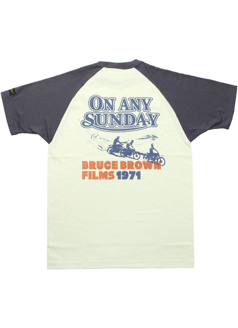 TMC2511 / TOYS McCOY ON ANY SUNDAY RAGLAN TEE " ON ANY SUNDAY CALIF. "