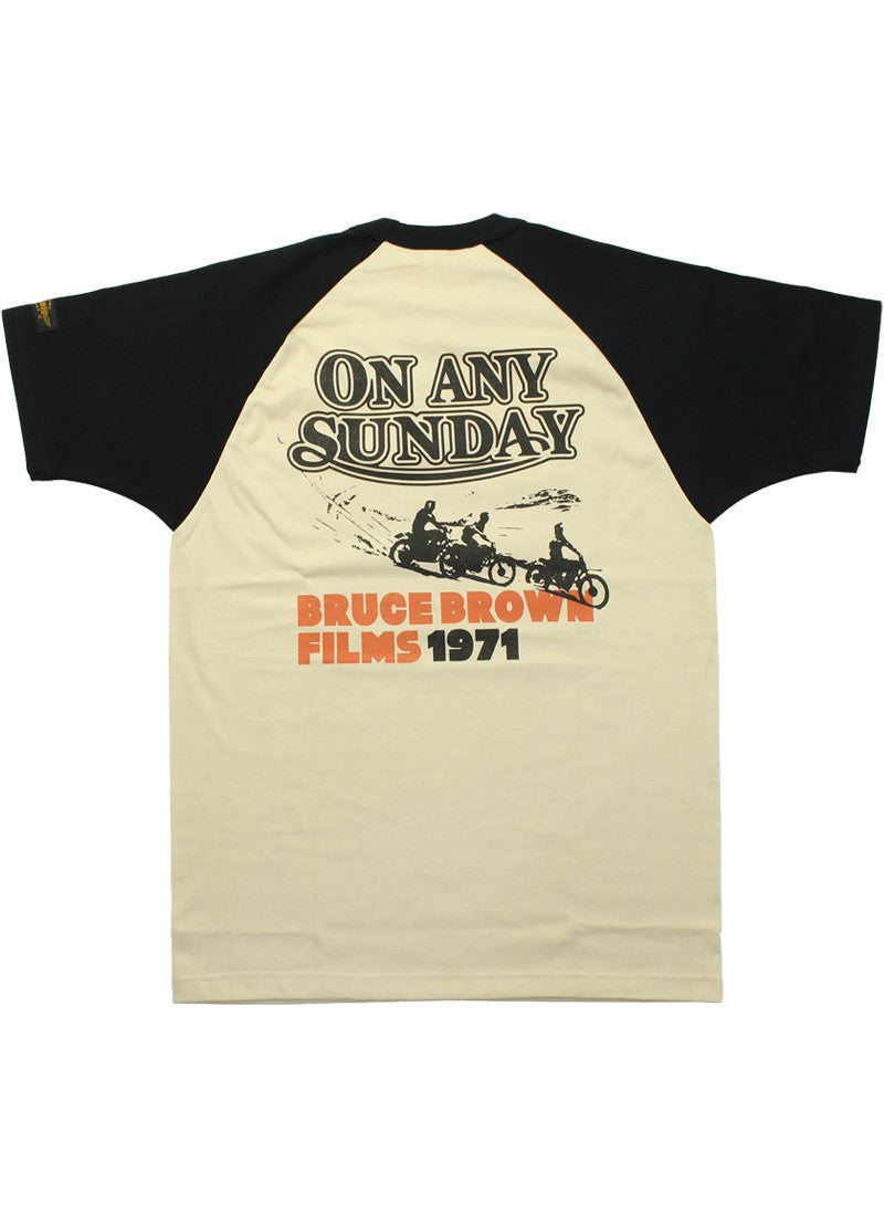 TMC2511 / TOYS McCOY ON ANY SUNDAY RAGLAN TEE " ON ANY SUNDAY CALIF. "