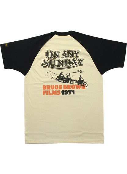 TMC2511 / TOYS McCOY ON ANY SUNDAY RAGLAN TEE " ON ANY SUNDAY CALIF. "