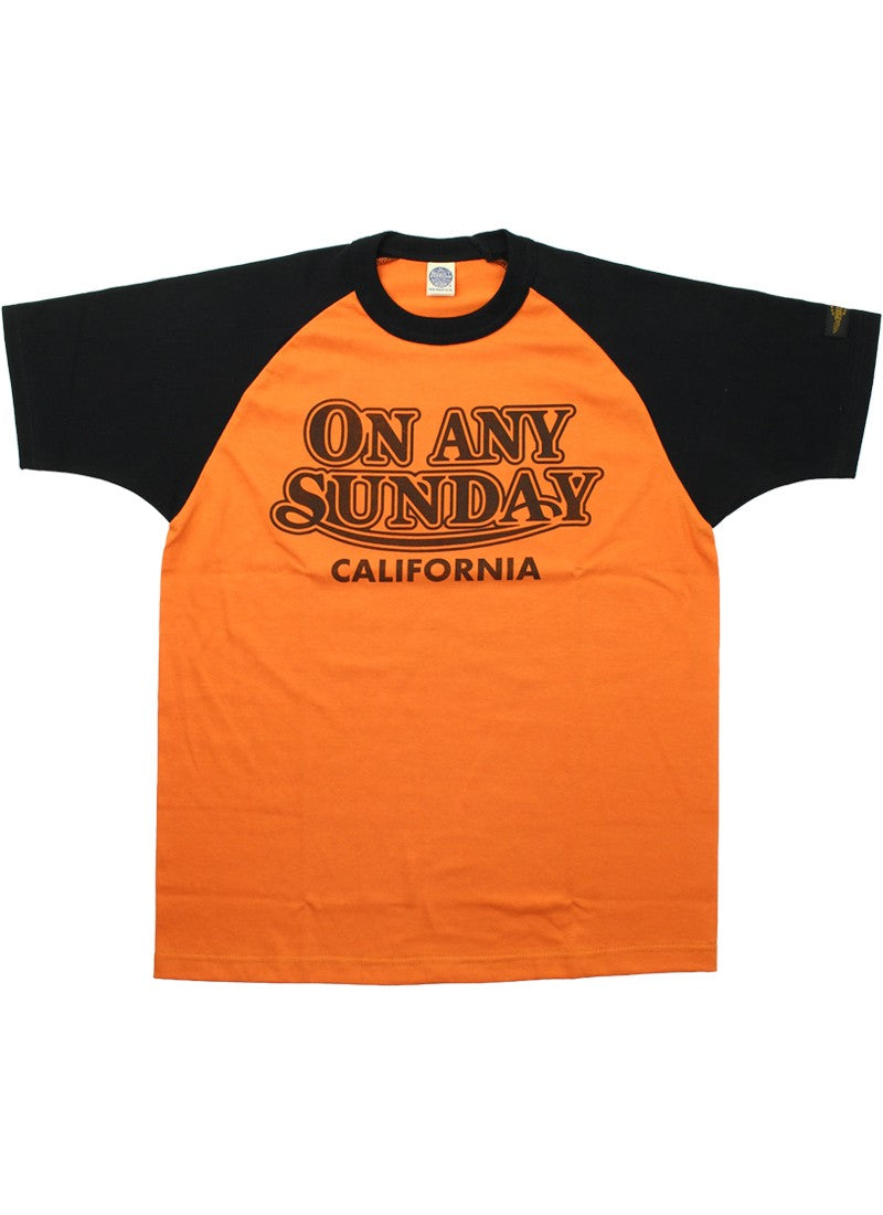 TMC2511 / TOYS McCOY ON ANY SUNDAY RAGLAN TEE " ON ANY SUNDAY CALIF. "