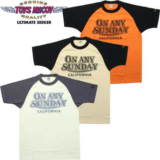 TMC2511 / TOYS McCOY ON ANY SUNDAY RAGLAN TEE " ON ANY SUNDAY CALIF. "