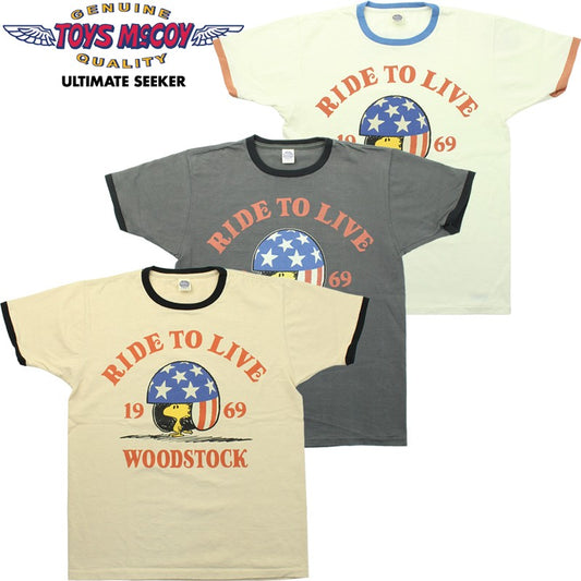 TMC2522 / TOYS McCOY MOTORCYCLE TEE WOODSTOCK " RIDE TO LIVE 1969 "
