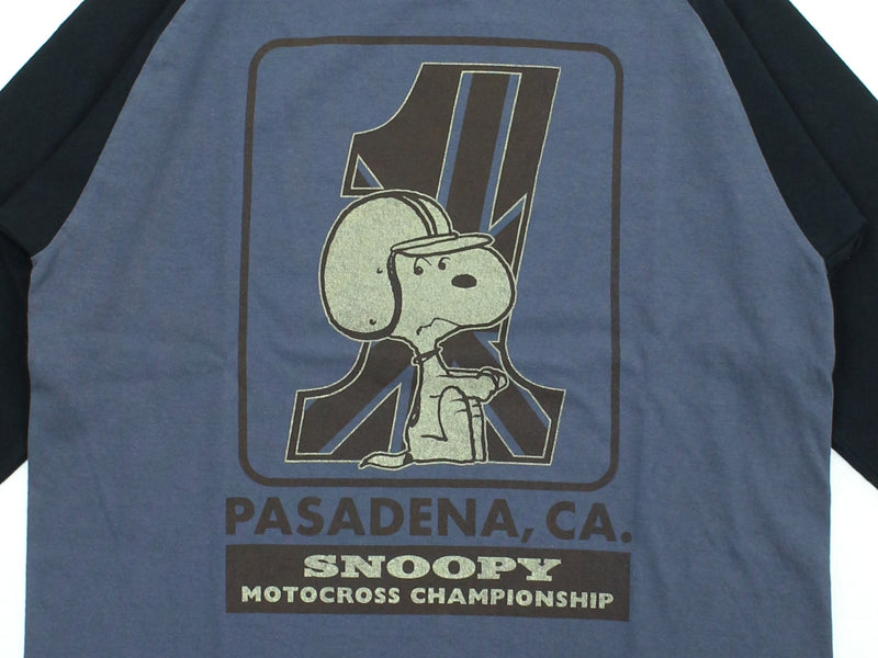 TMC2631 / TOYS McCOY PEANUTS CROPPED RAGLAN TEE　SNOOPY " MOTOCROSS CHAMPIONSHIP "