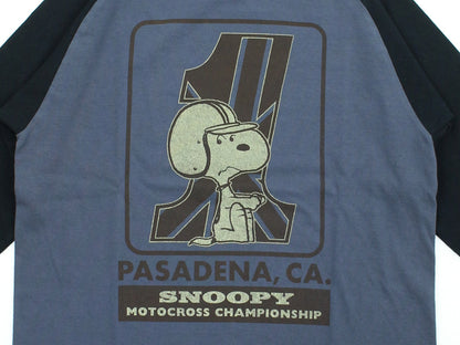 TMC2631 / TOYS McCOY PEANUTS CROPPED RAGLAN TEE　SNOOPY " MOTOCROSS CHAMPIONSHIP "