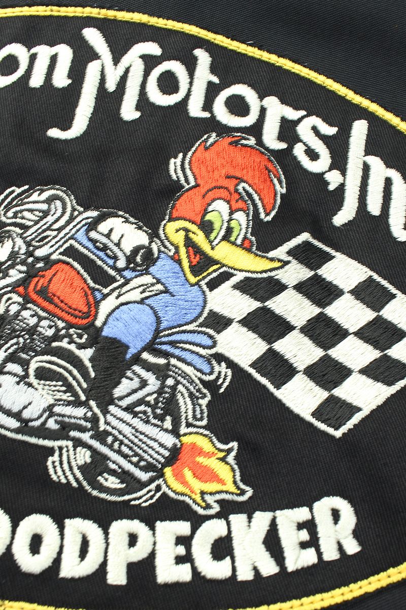 TMJ2402 / TOYS McCOY BECK NYLON/COTTON RACING JACKET JOHNSON MOTORS " WOODY WOODPECKER "