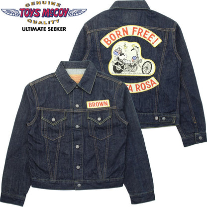 TMJ2503 / TOYS McCOY DENIM JACKET LOT 687XX SNOOPY " BORN FREE! SANTA ROSA "