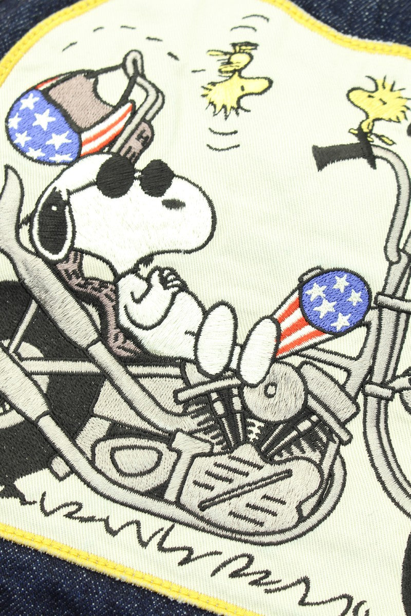 TMJ2503 / TOYS McCOY DENIM JACKET LOT 687XX SNOOPY " BORN FREE! SANTA ROSA "