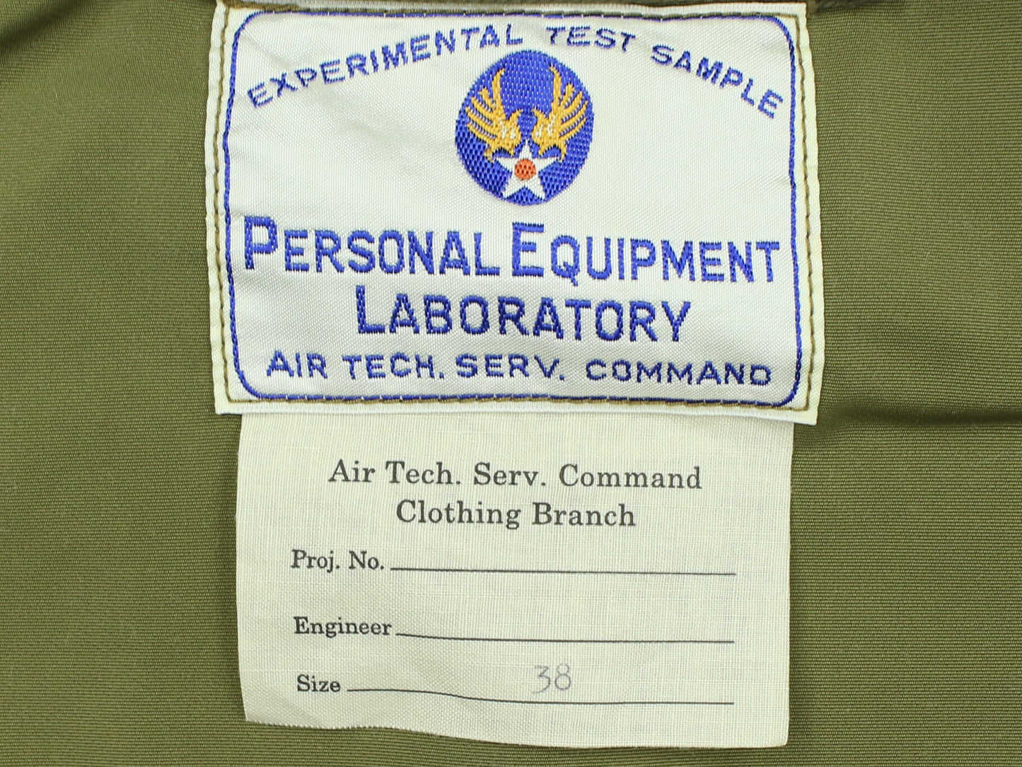 TMJ2604 / TOYS McCOY TYPE L-2 TEST SAMPLE T. McCOY "AF 30962600"