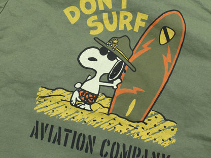 TMJ2605 / TOYS McCOY JUNGLE FATIGUE JACKET RIP STOP SNOOPY " CHARLIE DON'T SURF "