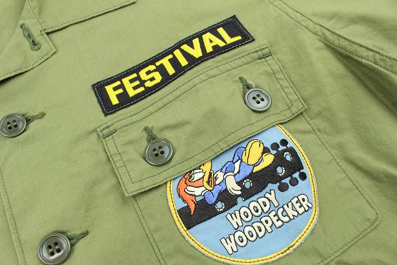 TMS2303 / TOYS McCOY UTILITY SHIRT, RIP STOP " WOODY WOODPECKER "