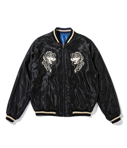 TT14650-125 / TAILOR TOYO Mid 1950s Style Acetate Souvenir Jacket “DRAGON & TIGER” × “JAPAN MAP”