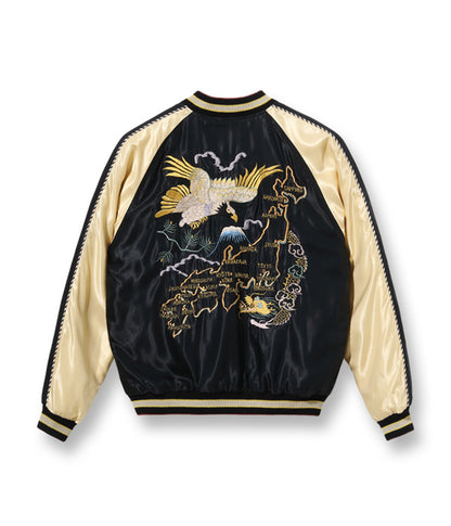 TT15390-119 / TAILOR TOYO Early 1950s Style Acetate Souvenir Jacket “JAPAN MAP” × “EAGLE & DRAGON”