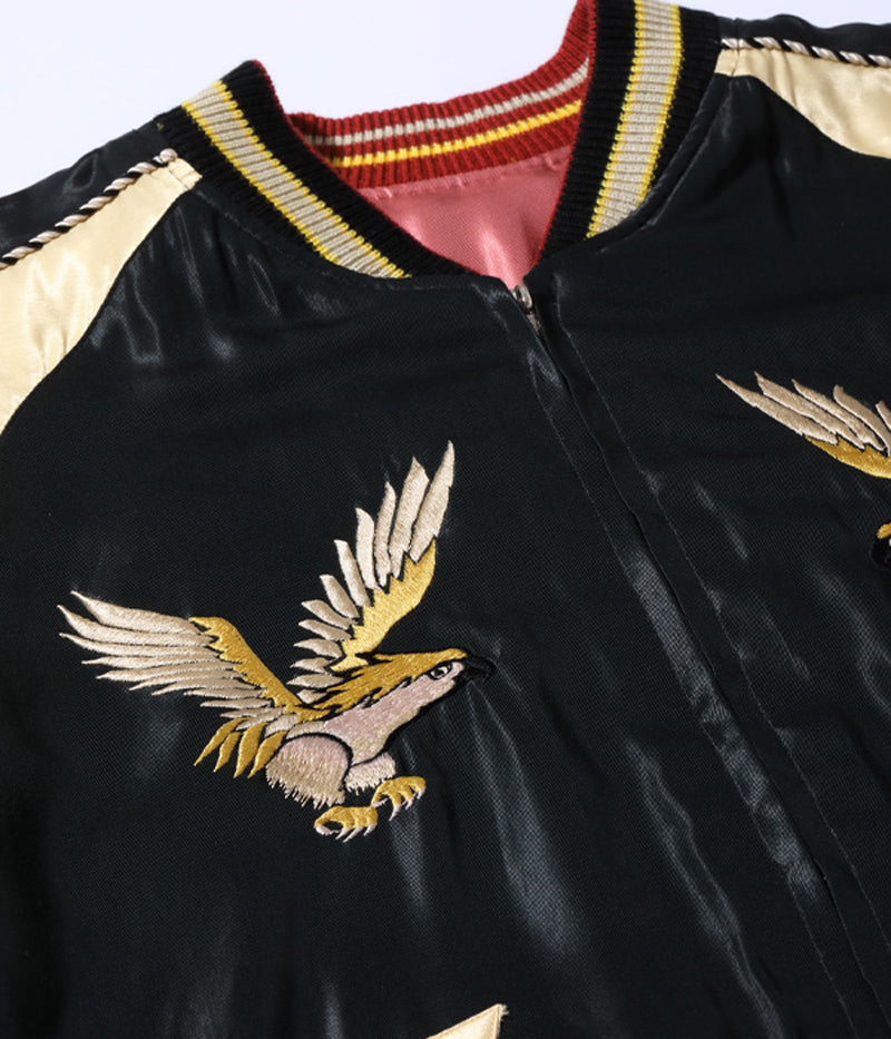 TT15390-119 / TAILOR TOYO Early 1950s Style Acetate Souvenir Jacket “JAPAN  MAP” × “EAGLE & DRAGON”