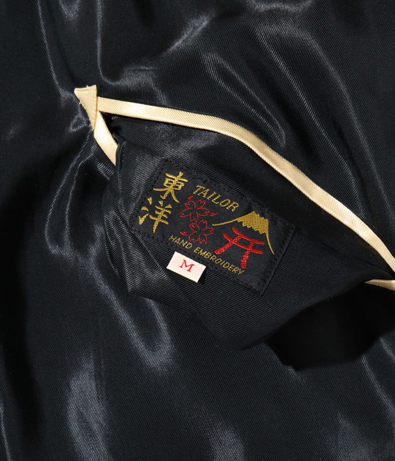 TT15390-119 / TAILOR TOYO Early 1950s Style Acetate Souvenir Jacket “JAPAN MAP” × “EAGLE & DRAGON”