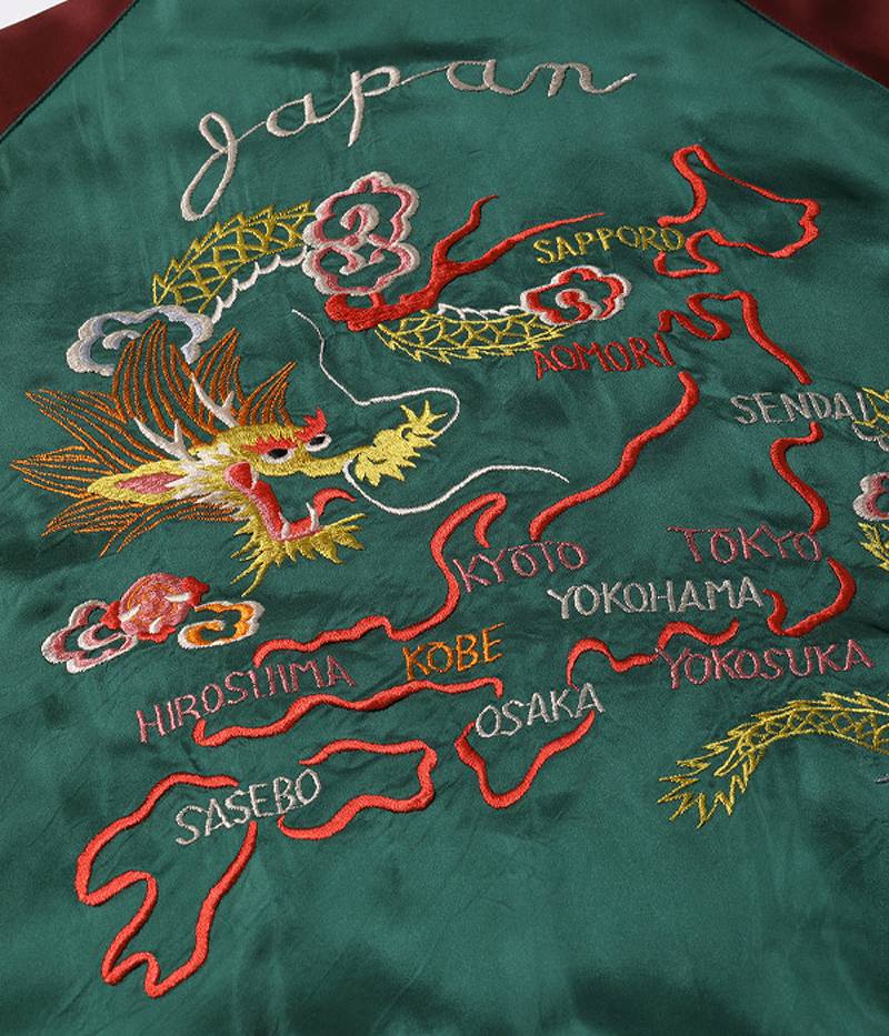 TT15416-145 / TAILOR TOYO Late 1940s Style Acetate Souvenir Jacket “KOSHO &  CO.” Special Edition “DRAGON & JAPAN MAP” × “ROARING TIGER”