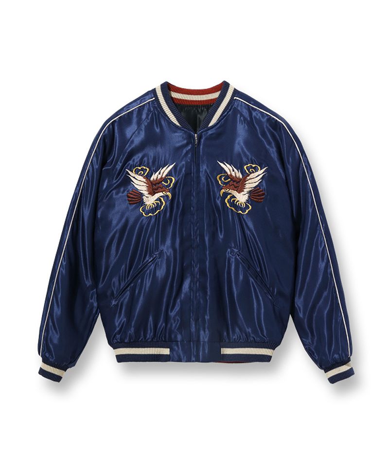 TT15491-128 / TAILOR TOYO Early 1950s Style Acetate Souvenir Jacket “DRAGON HEAD” × “ROARING TIGER”