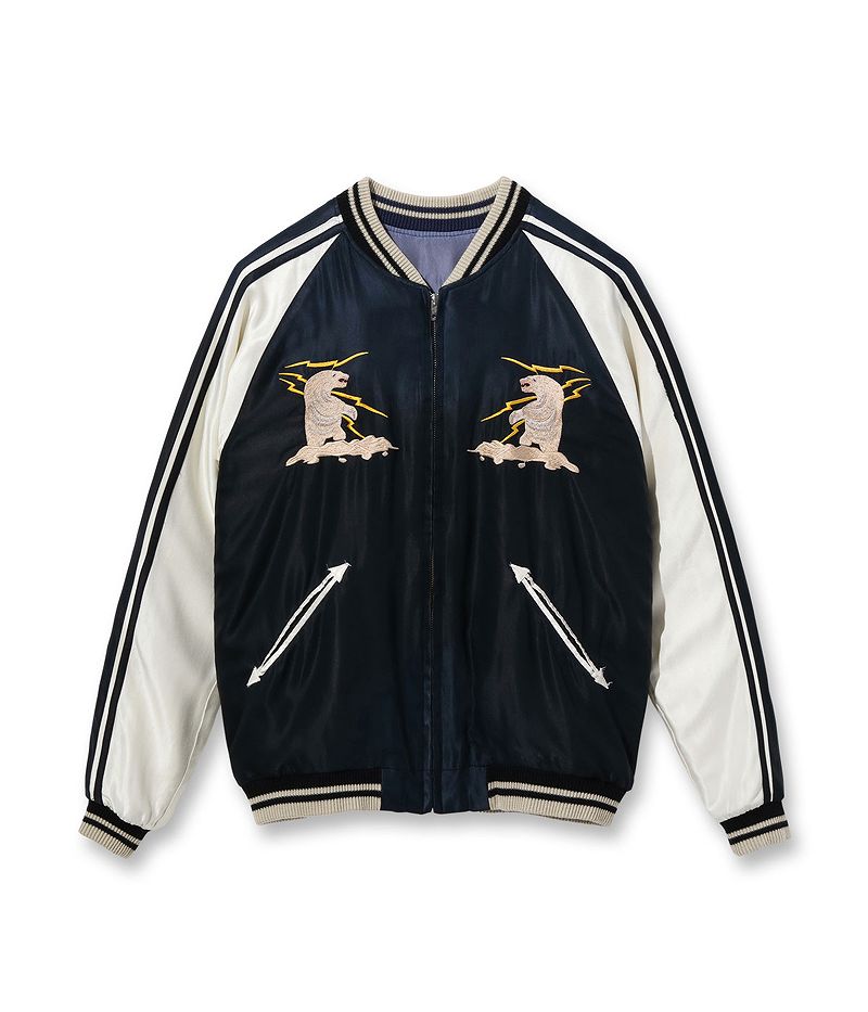 TT15492-119 / TAILOR TOYO Late 1950s Style Acetate Souvenir Jacket “POLAR BEAR” × “MOOSE” (AGING MODEL)