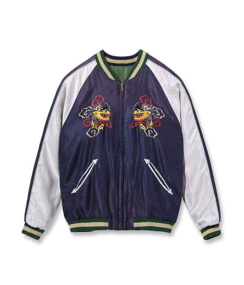TT15492-128 / TAILOR TOYO Mid 1950s Style Acetate Souvenir Jacket “DRAGON” × “DRAGON & TIGER” (AGING MODEL)