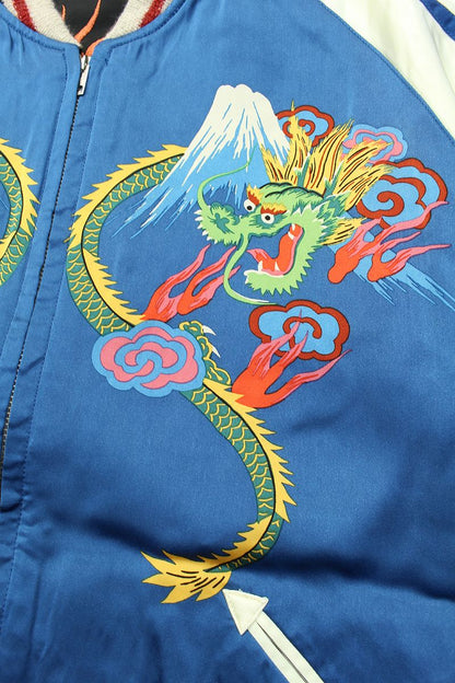 TT15531-119 / TAILOR TOYO Early 1950s Style Acetate Souvenir Jacket “KOSHO & CO.” Special Edition “DUELLING DRAGONS”×“JAPAN MAP PRINT”
