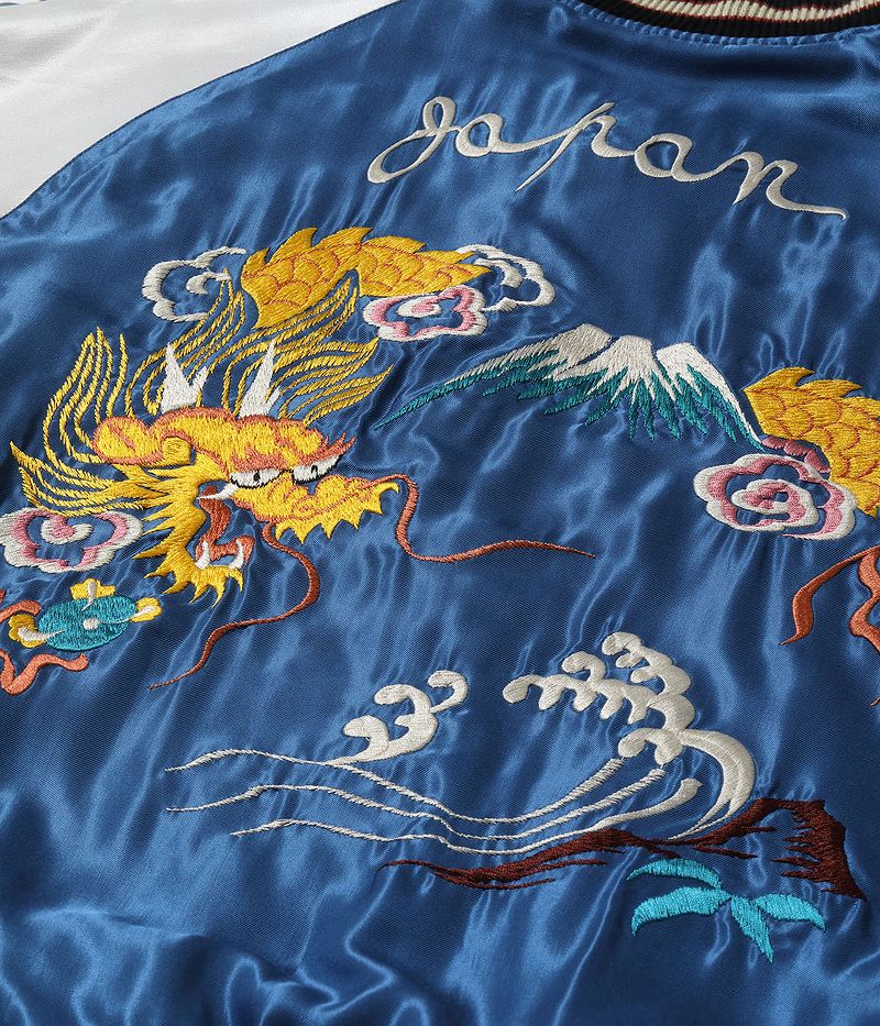 TT15542-119 / TAILOR TOYO Early 1950s Style Acetate Souvenir Jacket “JAPAN MAP” × “GOLD DRAGON”