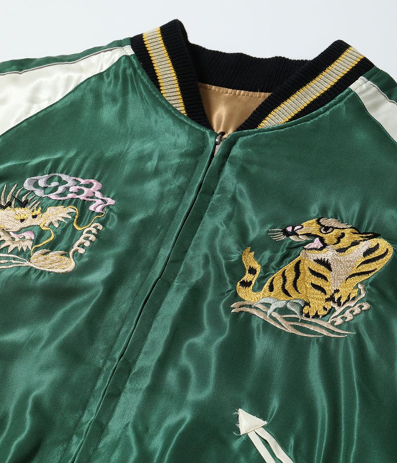 TT15542-137 / TAILOR TOYO Mid 1950s Style Acetate Souvenir Jacket “DRAGON × TIGER” × “EAGLE”