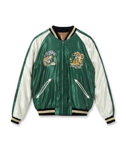 TT15542-137 / TAILOR TOYO Mid 1950s Style Acetate Souvenir Jacket “DRAGON × TIGER” × “EAGLE”