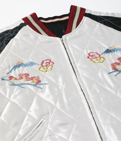 TT15543-190 TAILOR TOYO Mid 1950s Style Acetate Quilted Souvenir Jacket “LANDSCAPE” × “DUELLING DRAGONS”