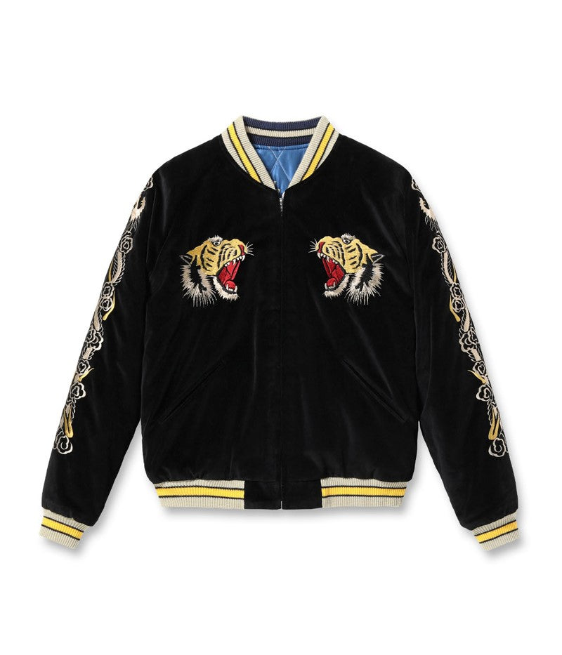 TT15544-119 / TAILOR TOYO Mid 1950s Style Velveteen Souvenir Jacket “ROARING TIGER” × “WHITE EAGLE”