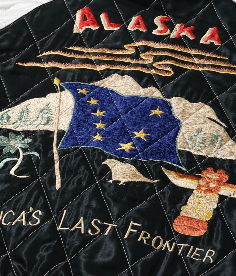 TT15544-128 / TAILOR TOYO Late 1950s Style Velveteen Souvenir Jacket “MOUNTAIN GOAT” × “ALASKAN FLAG”