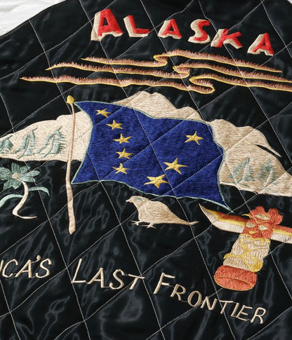 TT15544-128 / TAILOR TOYO Late 1950s Style Velveteen Souvenir Jacket “MOUNTAIN GOAT” × “ALASKAN FLAG”