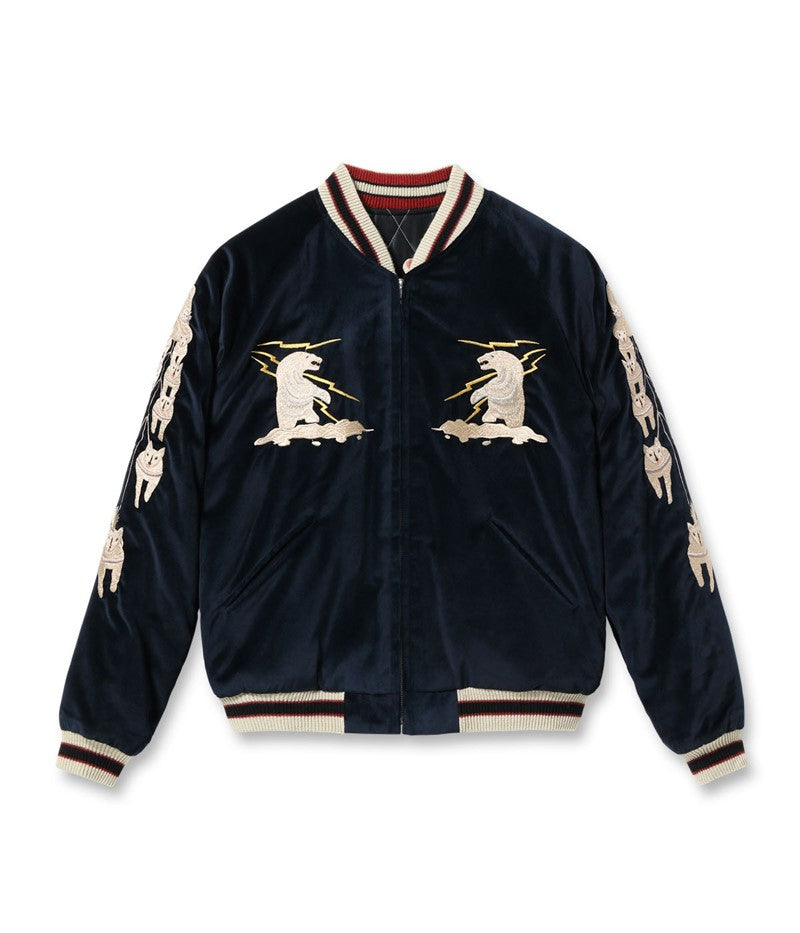 TT15544-128 / TAILOR TOYO Late 1950s Style Velveteen Souvenir Jacket “MOUNTAIN GOAT” × “ALASKAN FLAG”