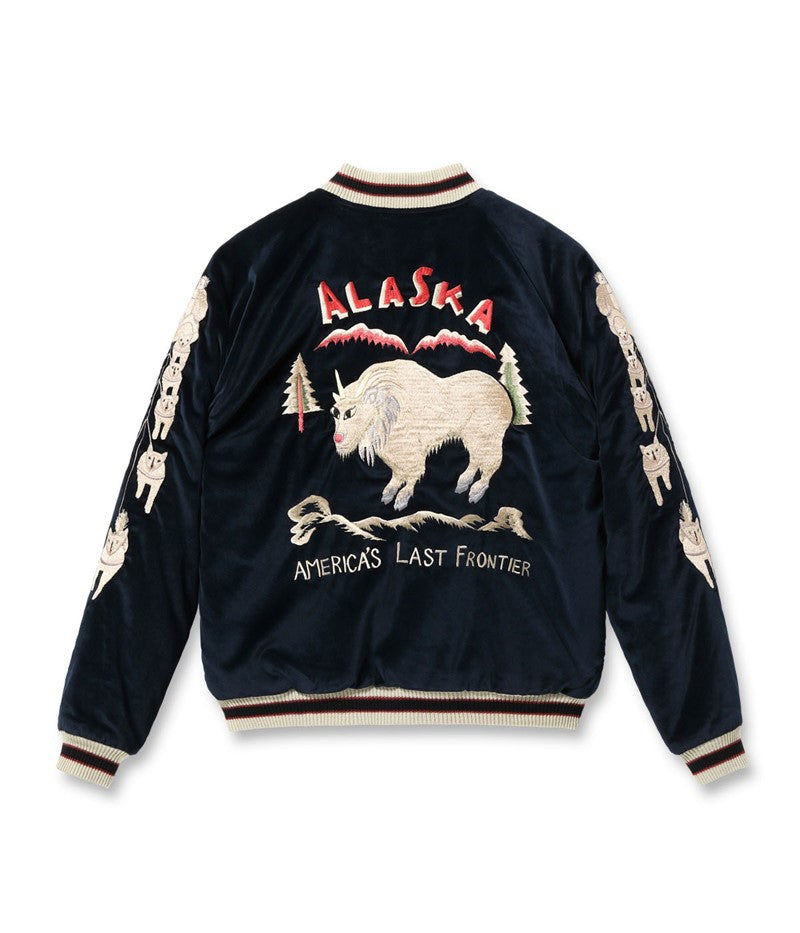 TT15544-128 / TAILOR TOYO Late 1950s Style Velveteen Souvenir Jacket “MOUNTAIN GOAT” × “ALASKAN FLAG”