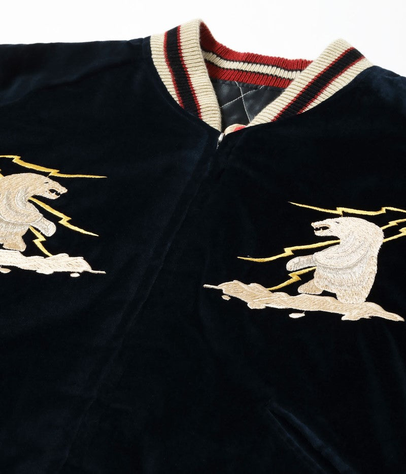 TT15544-128 / TAILOR TOYO Late 1950s Style Velveteen Souvenir Jacket “MOUNTAIN GOAT” × “ALASKAN FLAG”