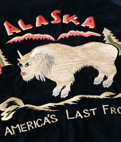 TT15544-128 / TAILOR TOYO Late 1950s Style Velveteen Souvenir Jacket “MOUNTAIN GOAT” × “ALASKAN FLAG”